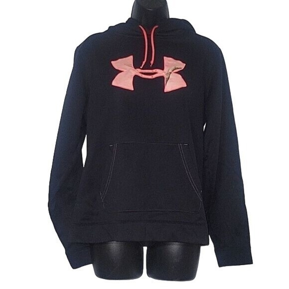 UNDER ARMOUR cold gear WOMEN'S Storm black pink hooded camo hunting‎ logo M